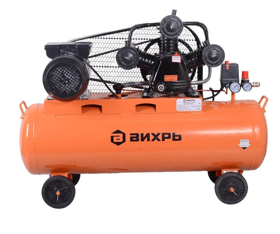 Компрессор ременной масляный Вихрь КМП-680/100Р